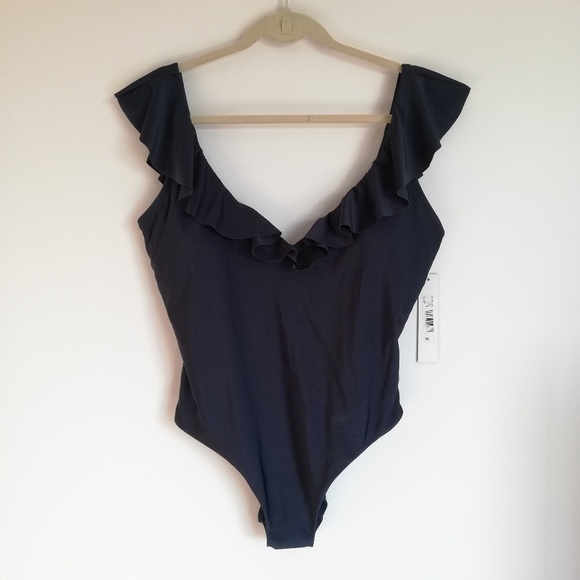 Tahari One Piece Swimsuit Blue Large - Picture 4 of 4